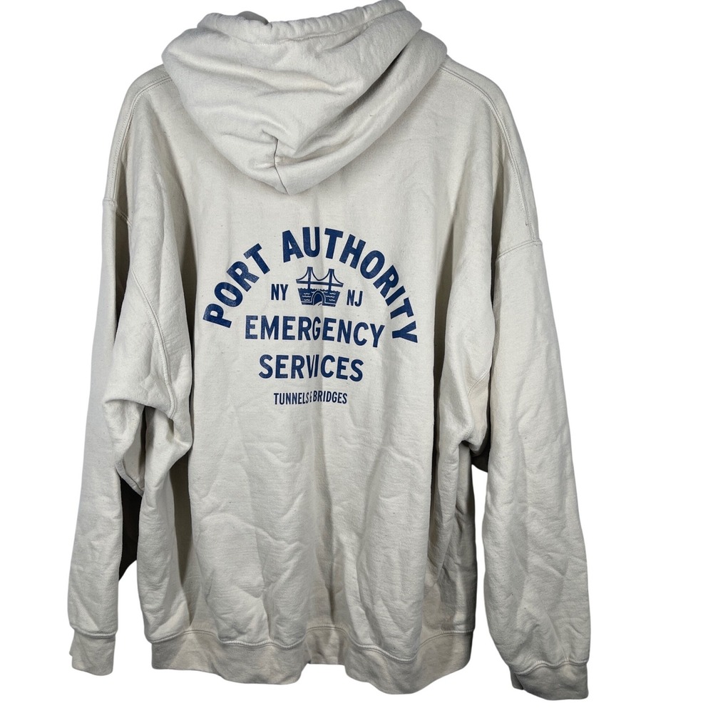 Port Authority NY NJ Emergency Services Hoodie Tan Mens XXL Airpot Fire JFK